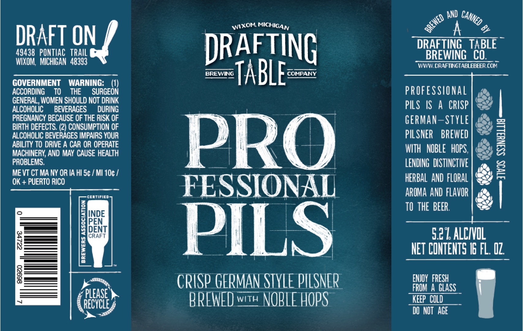 Drafting Table Brewing Company Professional Pils Label